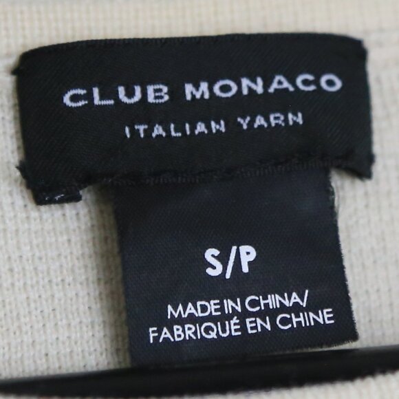 Club Monaco 100% Wool Cream 3/4 Sleeve Dress with Leather Accents Size Small - Picture 3 of 6